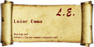 Leier Emma névjegykártya